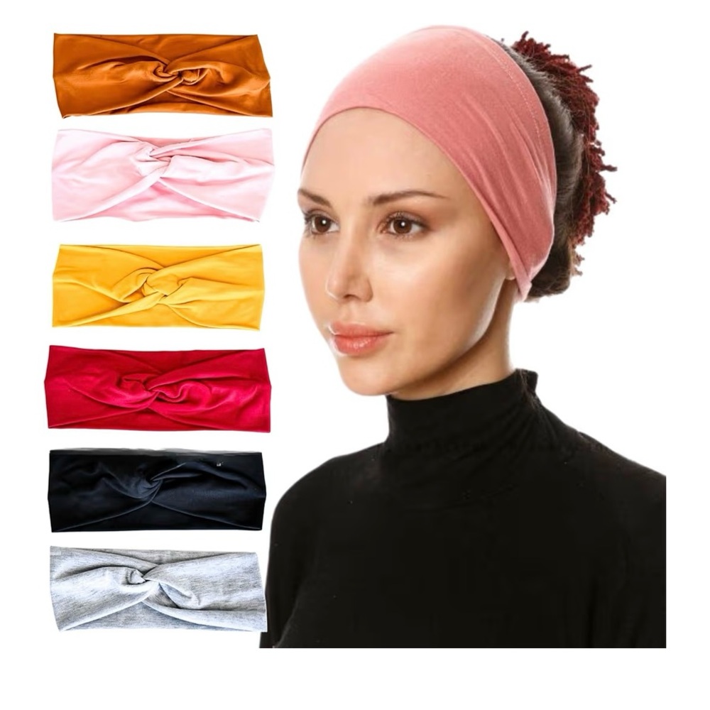 Stylish Women's Headband Set - Pink, Black, Gray, Yellow, Red, Orange